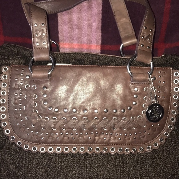 The Sak Brown Knit Sweater Purse with Leather Trim - Picture 5 of 16